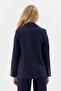 Taba Dikişli Blazer Ceket İndigo - 3