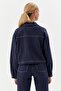 Jacket with Stone-Embellished Sleeves Indigo - 4