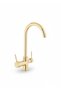 Gold Purified Kitchen Sink Faucet Gold Modern Kitchen Fixture with Purifier Brass Material Gold Color - 2