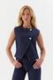 Slim Front Buttoned Vest Indigo