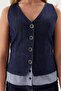 Six Poplin Striped Slim Vest Indigo - 4
