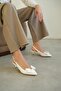 Women's Tesla Short Heeled Bow Tie Shoes - White-Patent Leather - 4