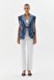 Oversized Sequin Embroidered Vest Indigo