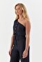 Striped Slim One Shoulder Indigo