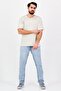 Men Henley Neck Short Sleeve Heather T-shirt, Oatmeal - 4