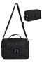 Set of 2 Crinkle Fabric Thermal Lunch Bag + Double Compartment Pencil Holder