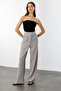 Lussi Women's Lycra Zipper Closure Open Palazzo Pants Gray