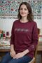 Sweat Embroidered Cross Stitch Series - Burgundy
