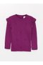 Çelebiden Seçkiler Purple Crew Neck Long Sleeve Self-Patterned Baby Girl Knitwear Sweater