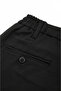 Men's Black Stretch Fabric Slim Fit Stylish Fabric Trousers with Elastic Waist & Drawstring 2600572 - 6