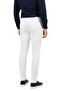 Men's White Stretch Fabric Slim Fit Stylish Fabric Trousers with Elastic Waist & Drawstring 2600572 - 4