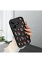 Realme Note 50 Compatible Black Silicone Flower Pattern Lens Protection Shock Absorbing Flexible Case