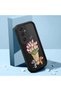 Samsung Galaxy A25 Compatible Black Silicone Tulip Pattern Lens Protection Shock-Absorbing Flexible Case - 2