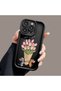 Samsung Galaxy S22 Ultra Compatible Black Silicone Tulip Pattern Lens Protection Shock Absorbing Flexible Case - 4