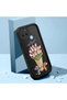 Realme C25Y/C21Y Compatible Black Silicone Tulip Pattern Lens Protection Shock-Absorbing Flexible Case - 2
