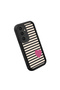 Samsung Galaxy S24 Plus Compatible Black Silicone Heart Pattern Lens Protection Shock Absorbing Flexible Case - 3