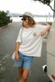 Women's Oversized T-shirt California Dreams Printed White – 100% Cotton Compact Single Jersey 24/1 - 4