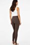 Women's Brown Diver Fabric Inner-Heated Winter Leggings - High Waist Shaping - 4