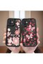 Redmi Note 11 Pro 5g Compatible Black Silicone Lens Protection Shock Absorption Flexible Case Floral Butterfly Pattern - 7