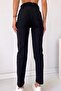 Black High-Waisted Stretch Fabric Casual and Stylish Basic Mom Jean Pants (Back to School) - 3