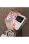 Samsung Galaxy S23 Ultra Compatible Floral Pattern Matte Glossy Surface Impact Protection Colorful Silver Case - 5