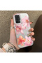 Samsung Galaxy A23 Compatible Flower Pattern Matte Glossy Surface Impact Protection Colorful Silver Case