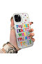 iPhone 15 Pro Max Compatible Matte Glossy Surface Impact Protection Colorful Silver Case Graffiti - 3
