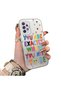 Samsung Galaxy A72 Compatible Matte Shiny Surface Impact Protection Colorful Silver Case Graffiti - 2