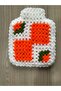 Hand Knitted Orange Snowflake 3-Piece Fiber Set - 3