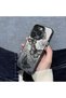 حافظة حماية من الصدمات ذات سطح لامع ملون فضي متوافق مع هاتف iPhone 12 بنمط الفراشة - 6