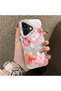 iPhone 16 Compatible Floral Pattern Matte Glossy Surface Impact Protection Colorful Silver Case