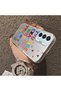 Samsung Galaxy M15 Compatible Matte Glossy Surface Impact Protection Colorful Silver Case Graffiti - 4