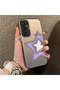 Samsung Galaxy S23 Fe Compatible Star Pattern Matte Glossy Surface Impact Protection Colorful Silver Case - 4