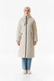 Women's Hijab Ecru Hooded Quilted Long Puffer Coat Hzl26W-Bd151771