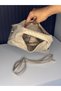 Women's Stylish Day and Night Bag with Knitted Detail and Knotted Handle - 4
