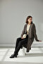 Plus Size Women's Boat Neck Pocketed Knitwear Cardigan Long Length - 6