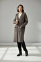Plus Size Women's Boat Neck Pocketed Knitwear Cardigan Long Length - 3