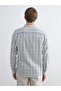 Regular Fit Long Sleeve Plaid Dobby Men's Shirt - 4