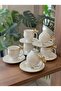 6-Piece Gold Butterfly Detail Porcelain Coffee Cup and Saucer Set - Luxury Turkish Coffee Cup - 3