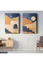 Sun Moon Abstract Art 2 Piece Canvas - Canvas Painting