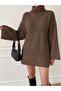 Women's Yellow Turtleneck Off Shoulder Wide Cut Knitwear Sweater Fmoda8084 - 5