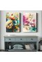 Watercolor Look Flowers 2 Pieces Canvas - Canvas Painting