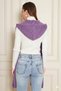 Women's Soft Textured Hooded Scarf Thessaloniki Knitted Hooded Shawl 13038 Purple - 5