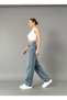Blue Tint Baggy Buckle Detail Loose Fit Wide Leg Comfortable Baggy Jean Denim Baggy Women's Pants - 3