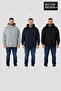 Men's Plus Size 3-Piece Set Sleeves and Skirt Ribbed Thin Hooded Sweatshirt Spr26Bsw957+3