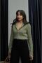 Green Top Gold Button Cardigan - 4