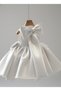 Girl's Satin Dress with Bow – Stylish Princess Model Special Occasion Evening Dress - 2
