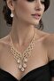 Gold Color Stone Detailed Evening Dress/Wedding Set - 2