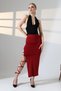 Slit Long Skirt with Leg Ties - 2