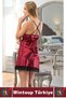 New Season Elegant Comfortable Fabric Charming Special Occasion Night Casual Lace Satin Women Burgundy Nightgown - 2
